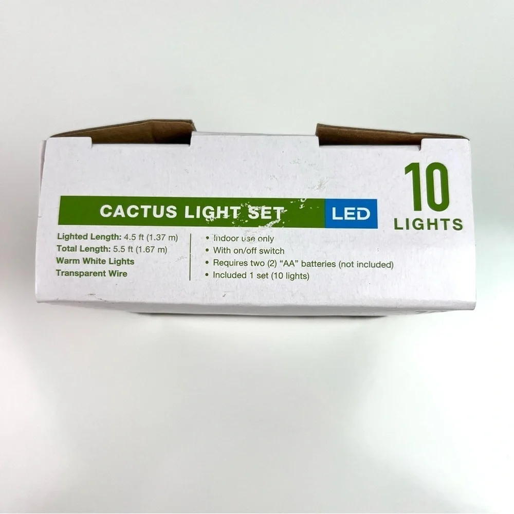 Garden Party Cactus LED String Light Set 5.5 feet Indoor Decorative Lights New